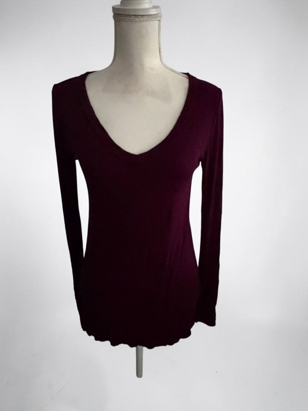 MICHAEL LAUREN Burgundy Long Sleeve Top Size Large